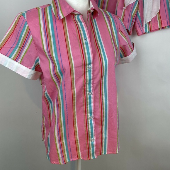 Natori Other - Cruz Natori Pajama Set 2 PC S Pink Stripe Shorts